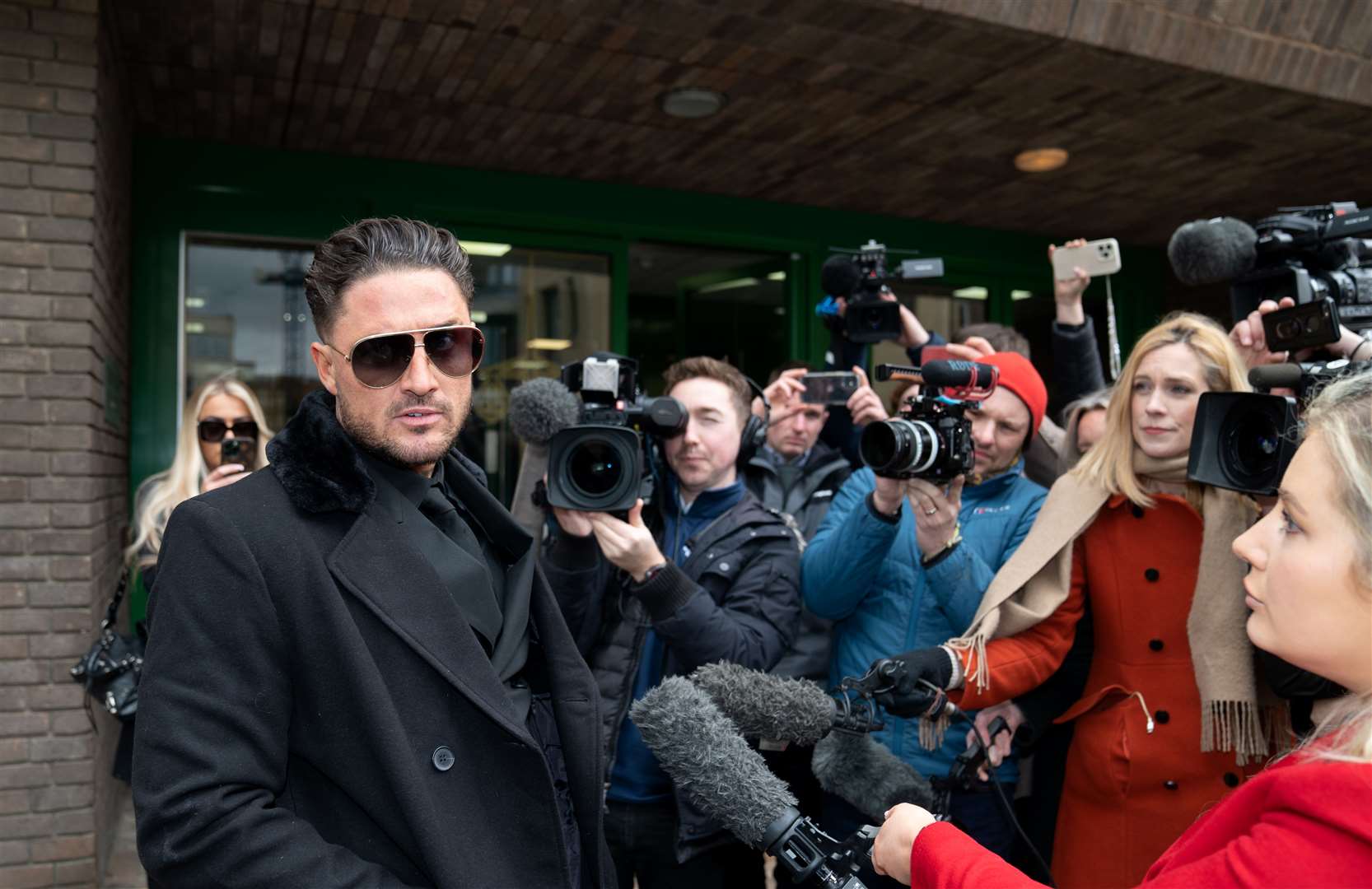 Reality TV star Stephen Bear arrives at Chelmsford Crown Court (Joe Giddens/ PA)