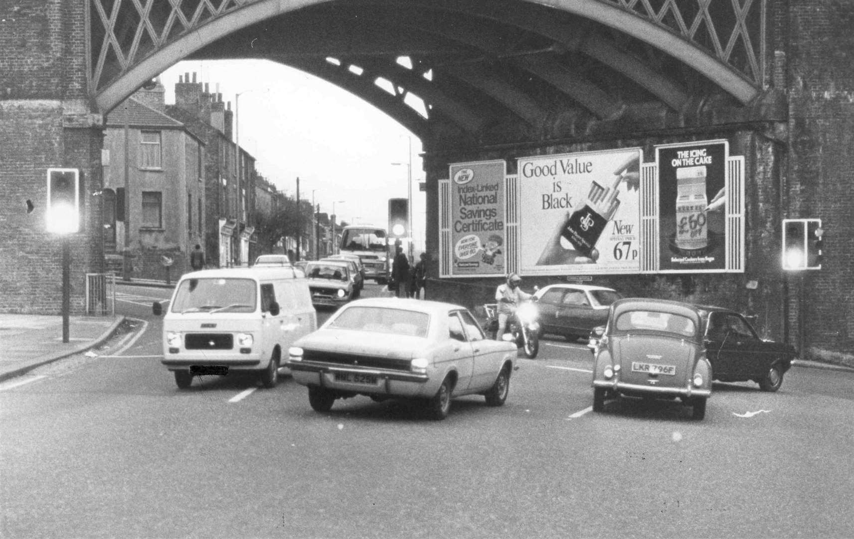 Traffic seems to be on a collision course in this 1980 picture of Luton Arches. The area, a junction of five roads, had been Medway's equivalent to Picadilly Circus with a big city accident rate to match. The problem was eventually tackled with one-way routes, a new roundabout and the dualling of the A2 New Road, all completed by 1990