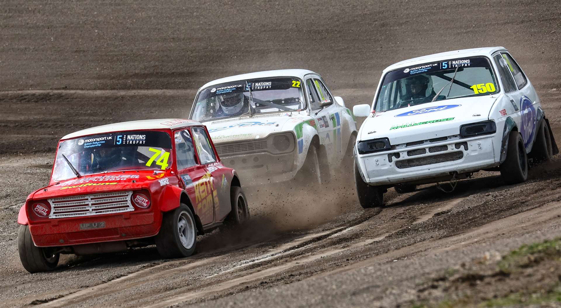 Minster's Dan Swayland (No.22) does battle at Lydden Hill in the Retro Rallycross Championship earlier this year. Picture: British Rallycross