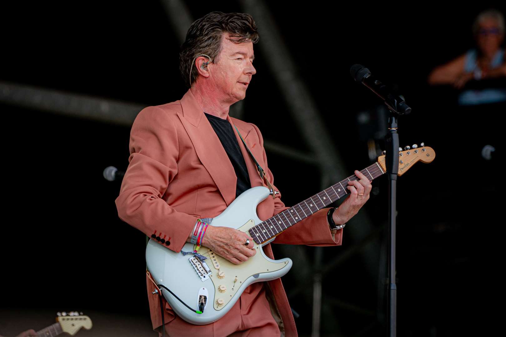 Rick Astley performs on the Pyramid Stage at the Glastonbury Festival (Ben Birchall/PA)