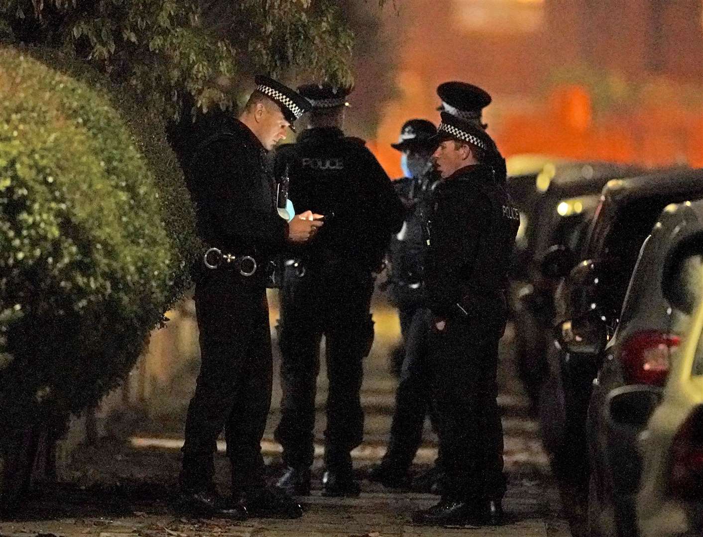 Police officers at an address in Rutland Avenue in Sefton Park early on Monday (Peter Byrne/PA)