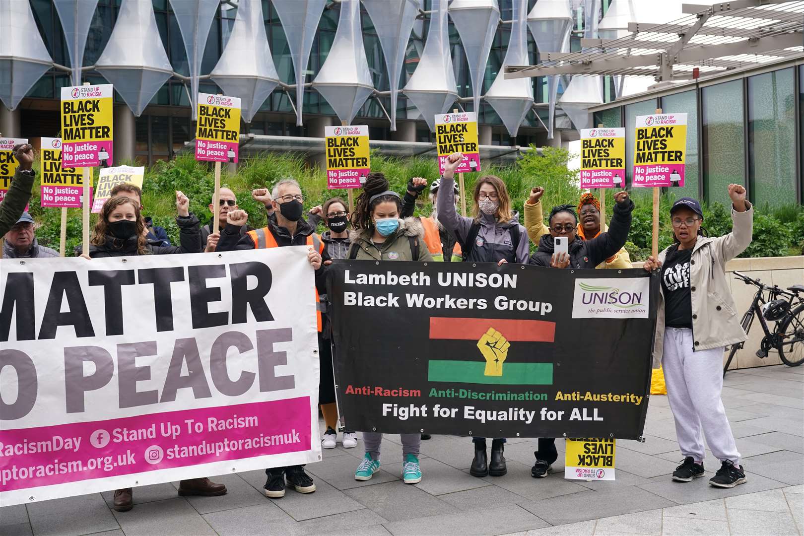 The protest was organised by Stand Up To Racism and the TUC (Yui Mok/PA)