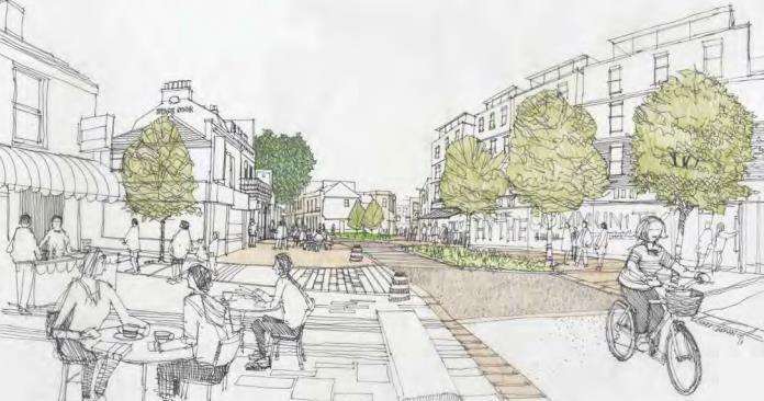 Prospective view along Hythe Street