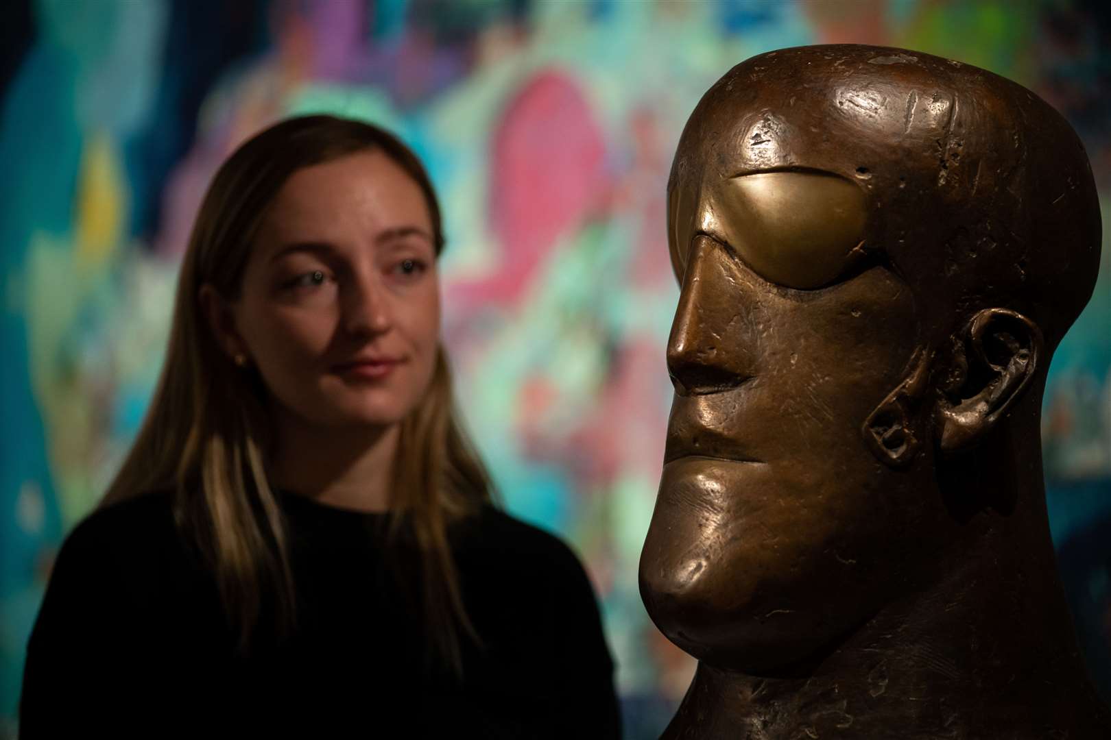 Head by Dame Elisabeth Frink previously owned by designer Dame Mary Quant (Aaron Chown/PA)