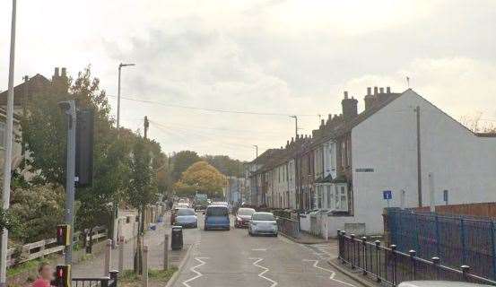 Part of Luton Road, Chatham, was closed for gas works. Picture: Google Maps