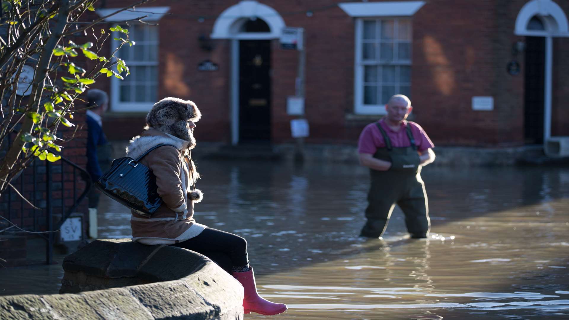 Yalding town centre flooded