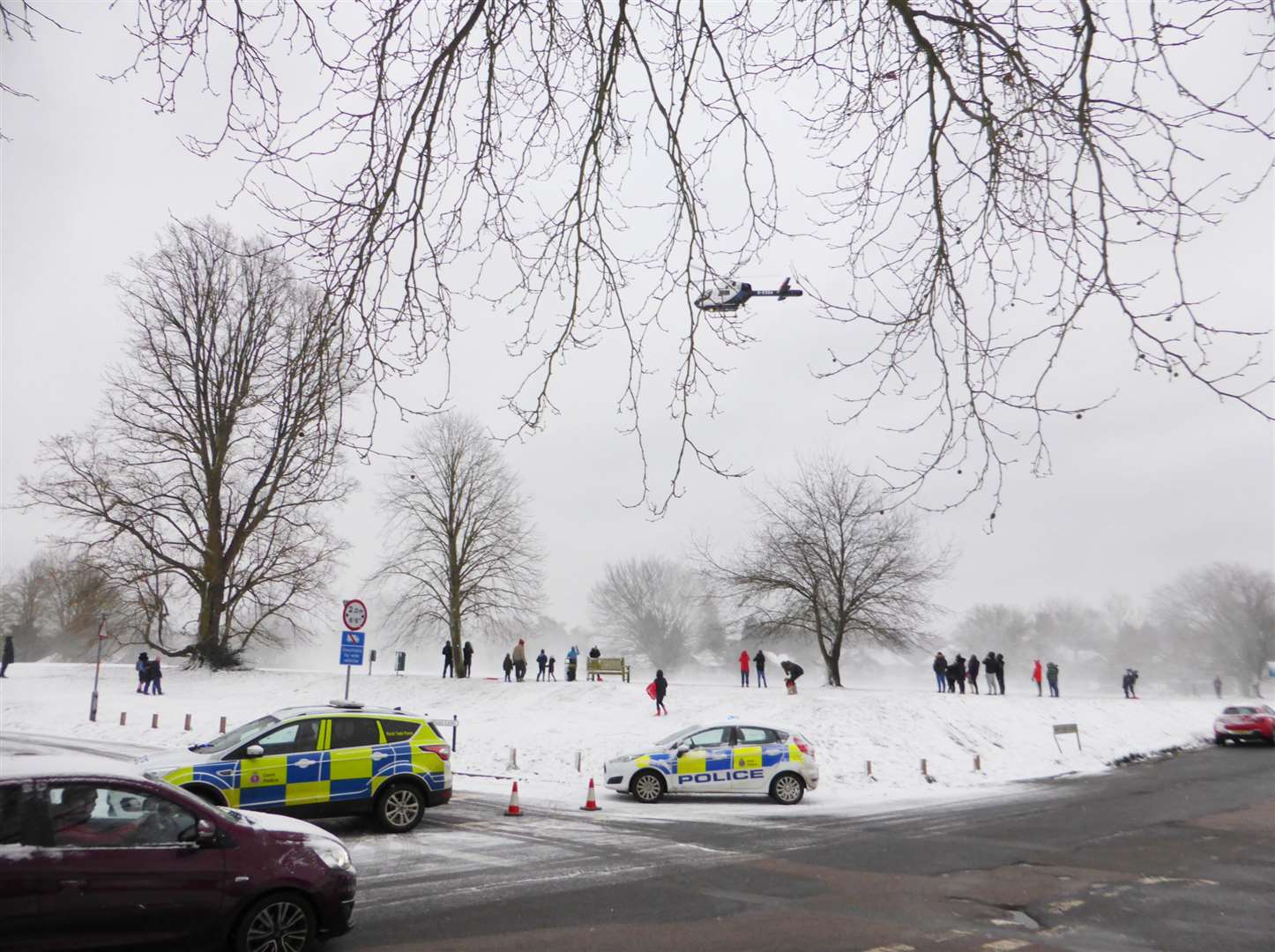 The air ambulance was called to a medical emergency at Chipstead Common. Picture: Andrew Stanford