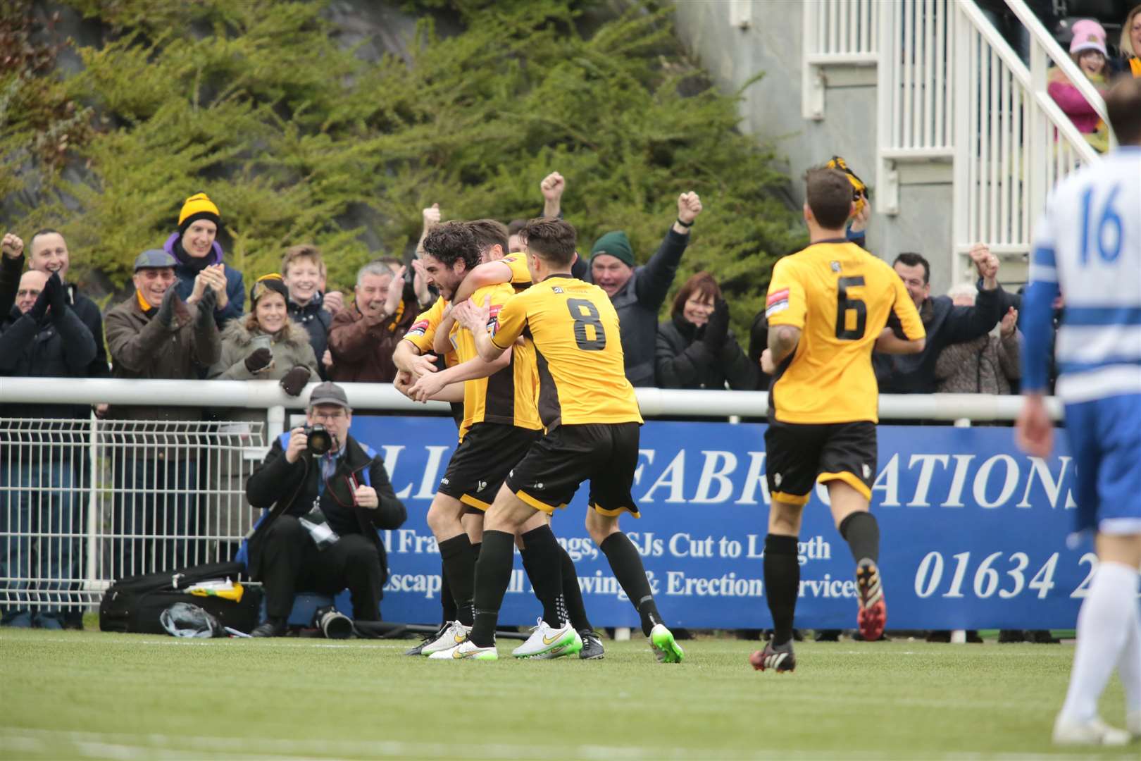 A crucial goal from Alex Brown as his super strike turns the game on its head against Margate Picture: Martin Apps