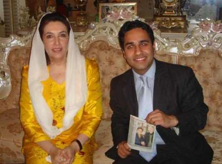 Benazir Bhutto with Reh Chishti earlier this year in the Medway Towns
