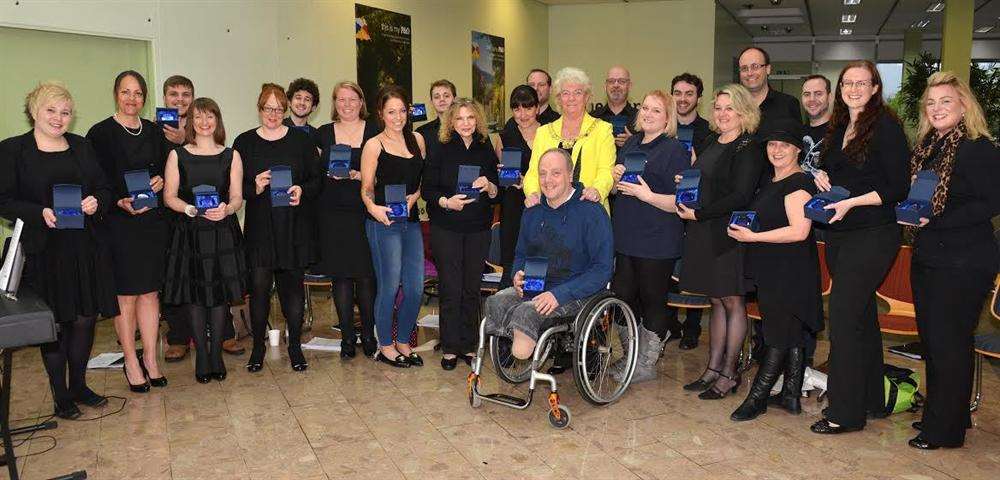 Mayor of Dover, Ronnie Philpott visited P&O's Workplace Choir to congratulate them on their success