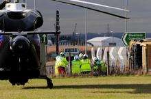 Two people were injured after a lorry overturned at Cowstead Corner roundabout, Sheppey