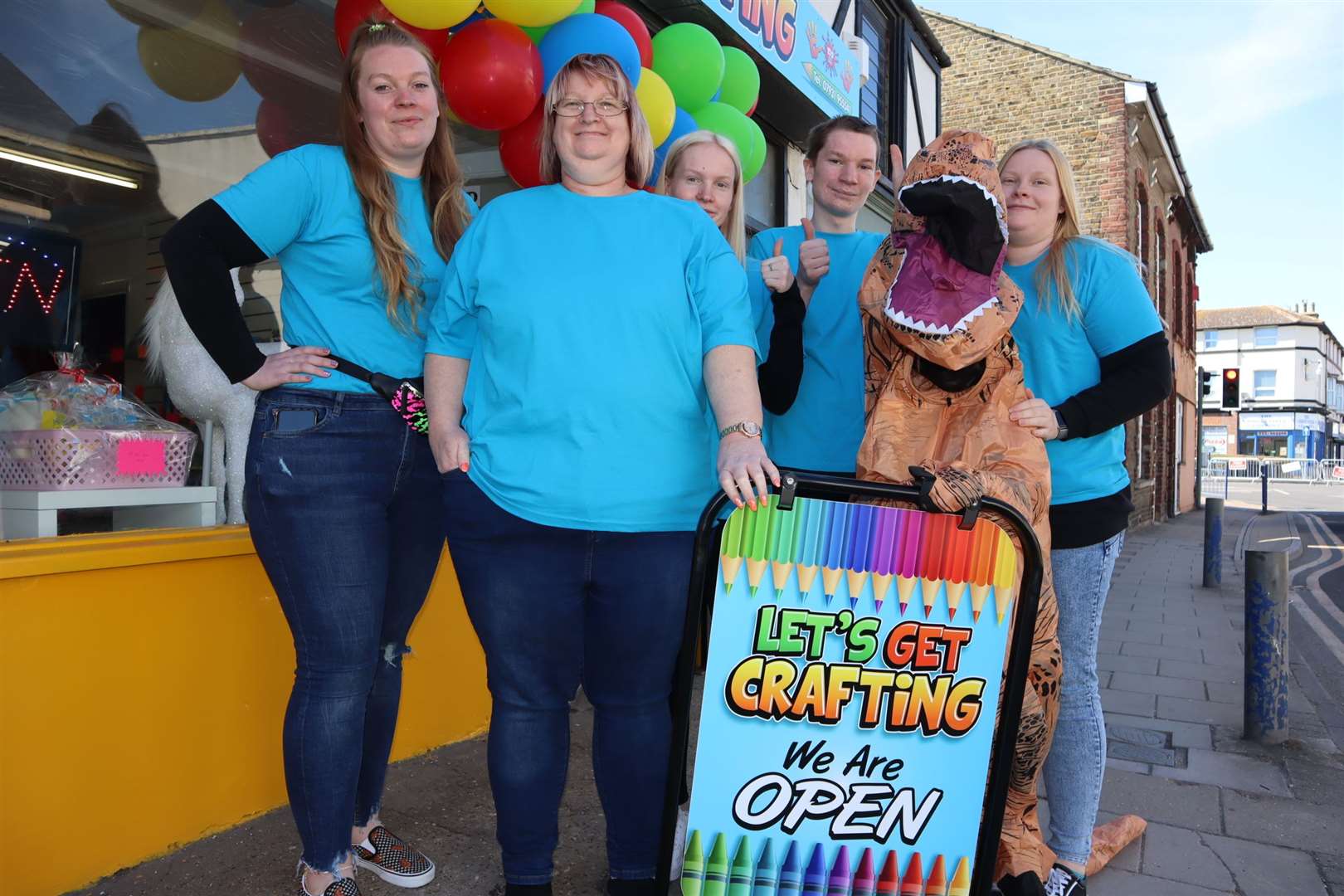 The opening of Let's Get Crafting in Sheerness High Street with Hayley Stock, children Leanne, Katy, Charlie and Olivia and granddaughter Kyla, eight
