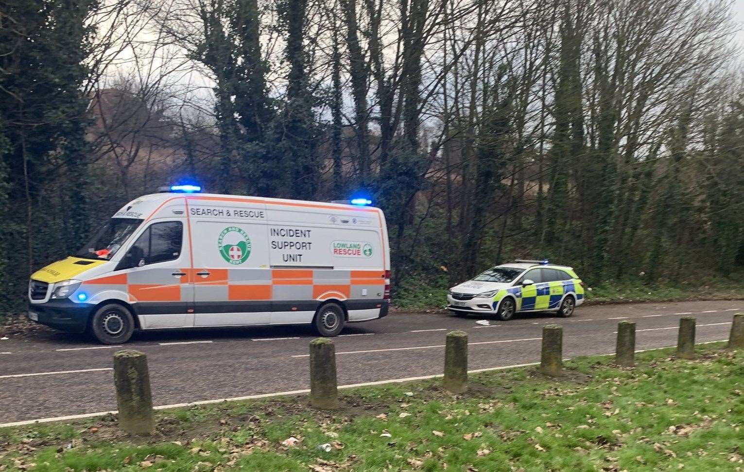 Emergency services gathered in Ash Tree Lane this morning. Picture: Kent Specials