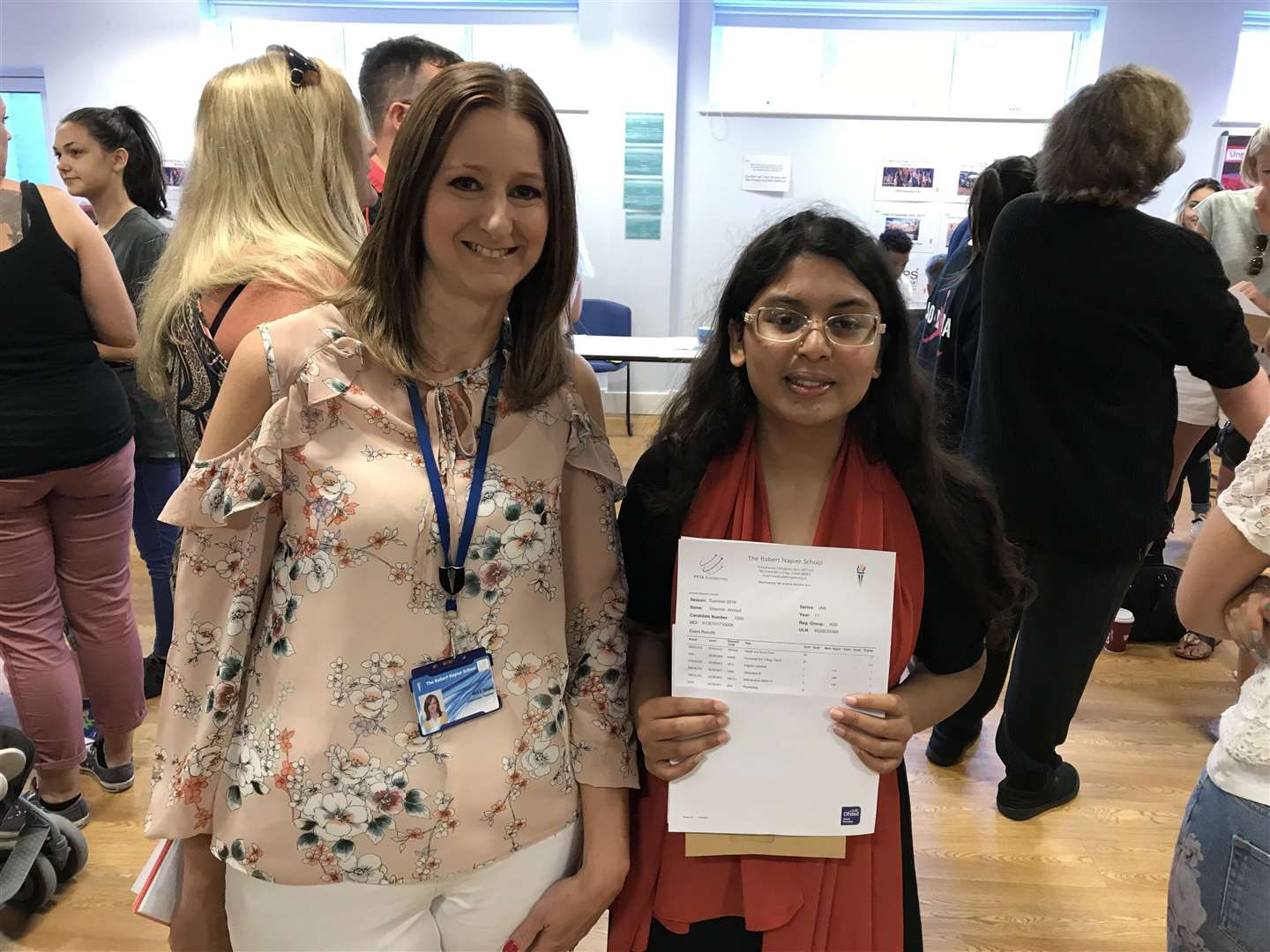 English teacher Mrs E Jones and pupil Sharmin Ahmed (15612864)