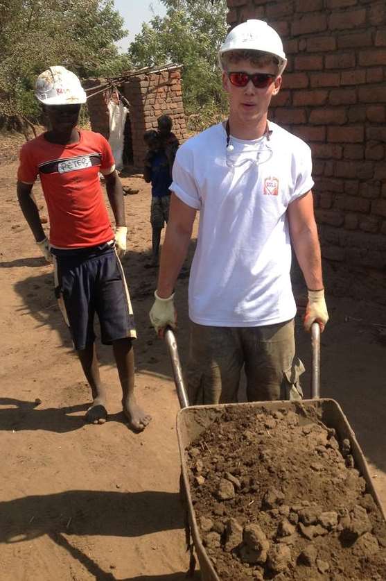 Jaimie Chandler left his day job working on Liberty Park in Wainscott to help a building project in Malawi