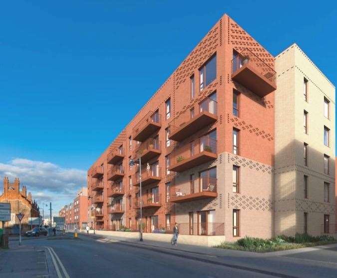 CGI of the Lowfield Street flats Credit: RM A Architects