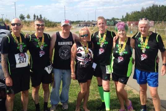 Sam Brown, Jimi Hendrick, Traviss Willcox, Alison Lovett, Jon Moreton, Sue Moreton, Chris Moreton at the Punk Run