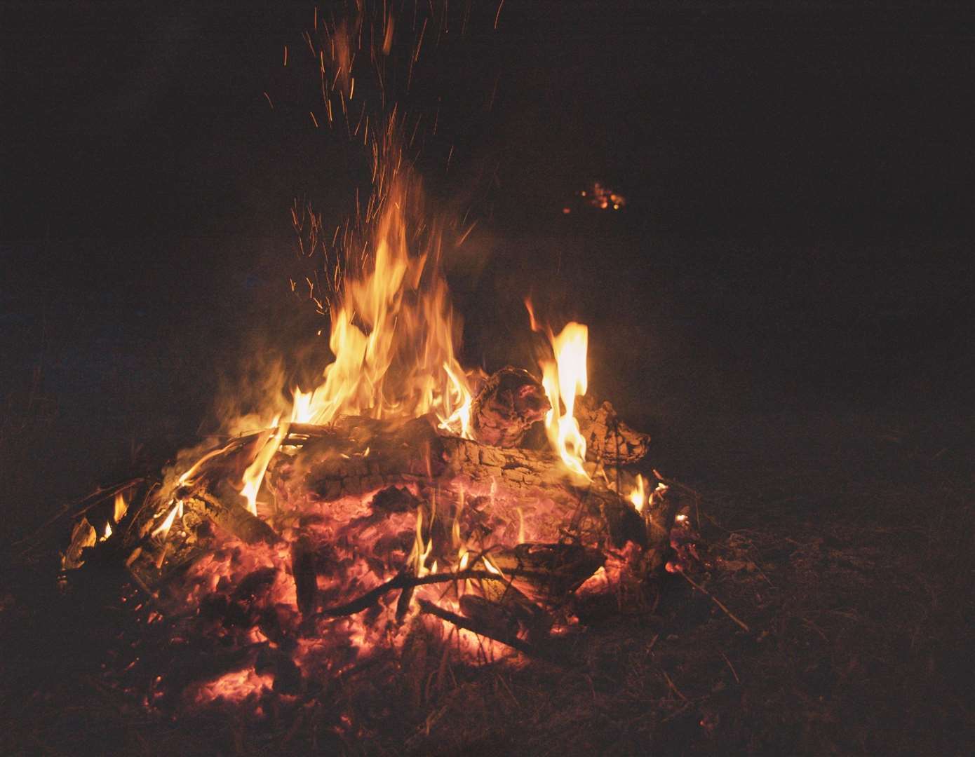 A bonfire spread to a nearby outbuilding. Stock image.