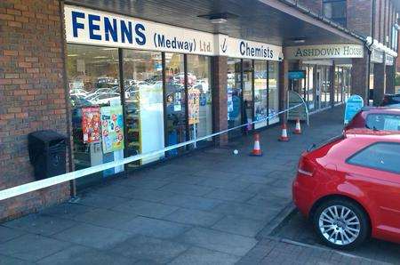 Fenns Chemist in Walderslade was taped off by police