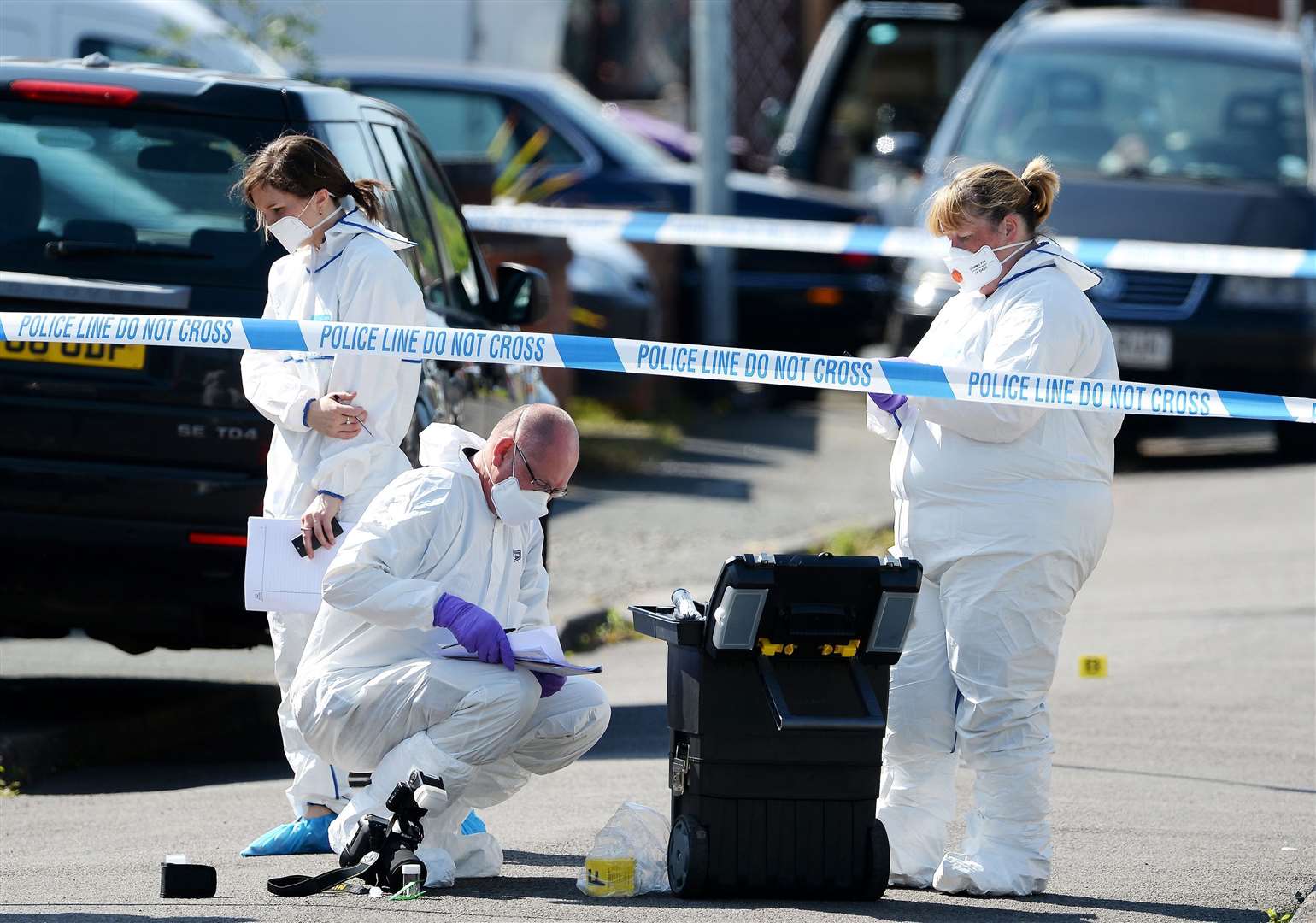 Forensic officers at the scene in Meadow Close in 2016 (Joe Giddens/PA)