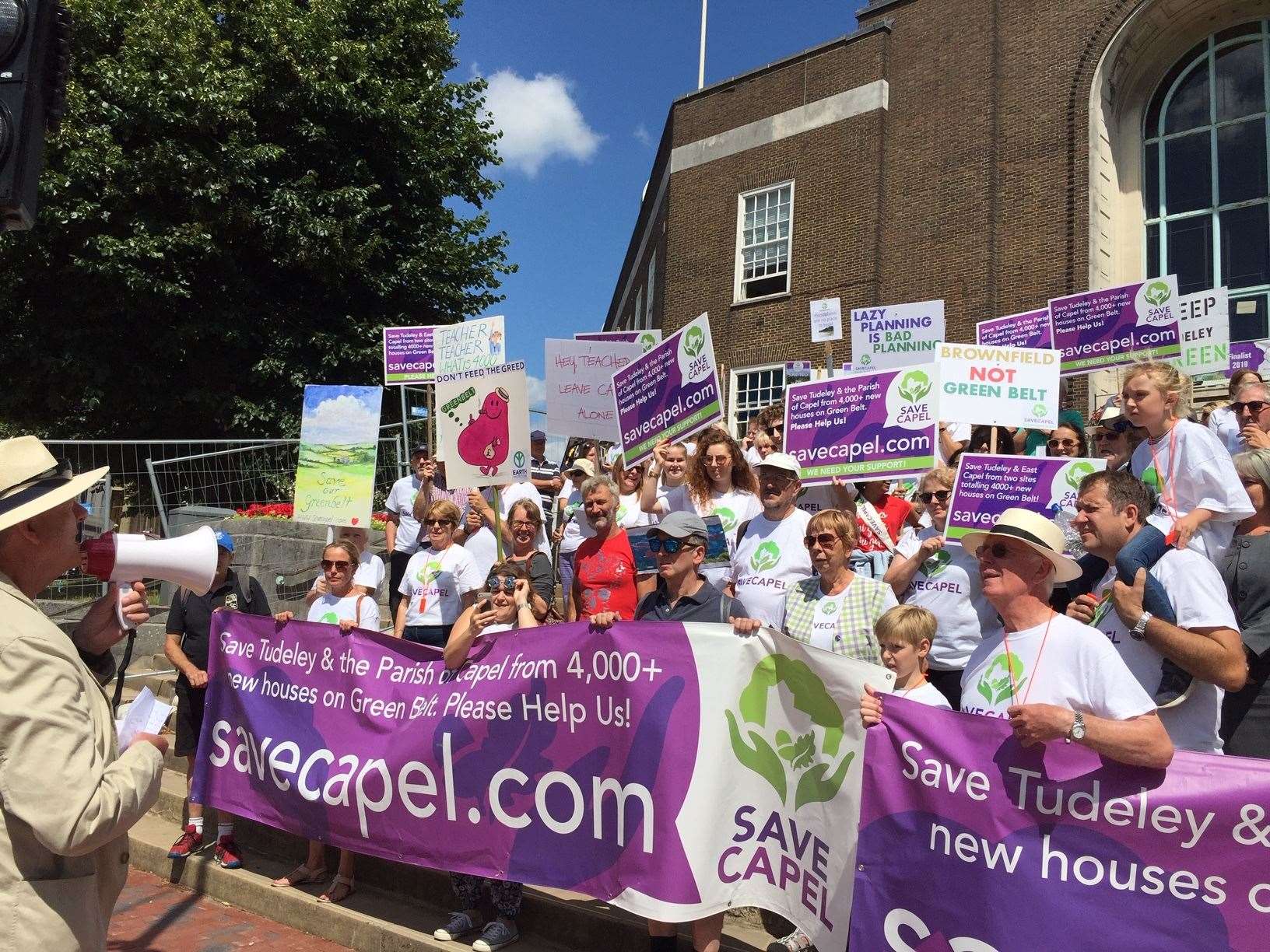 Save Capel protest outside Tunbridge Wells Town Hall