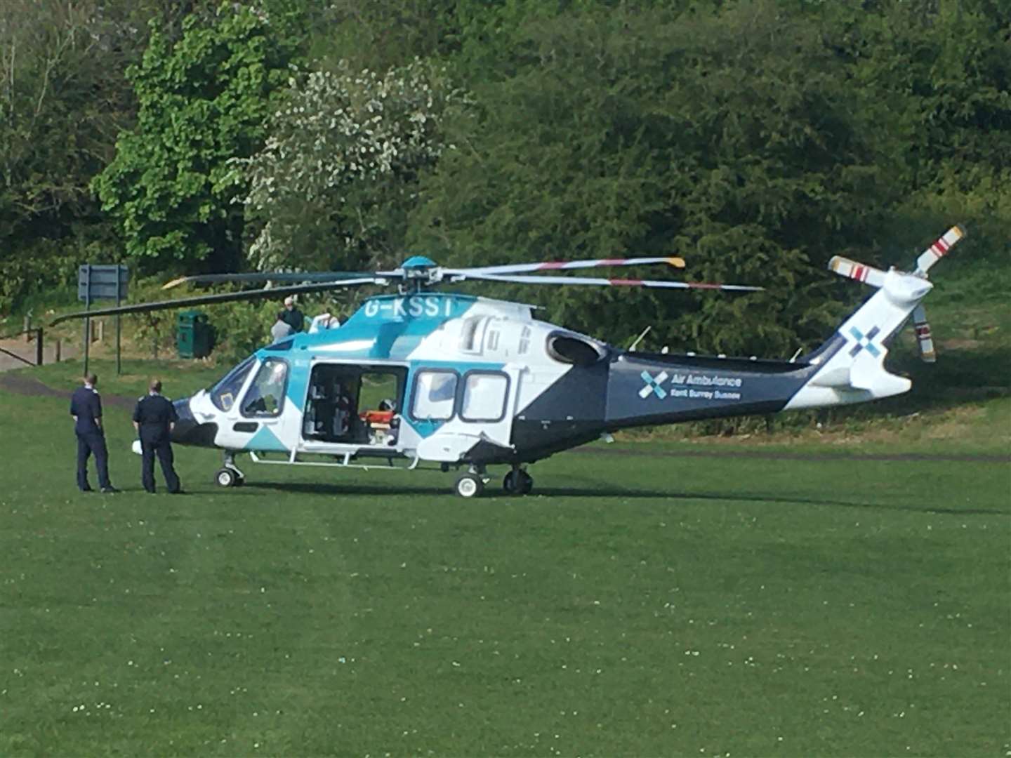 An air ambulance has landed in Minster this afternoon