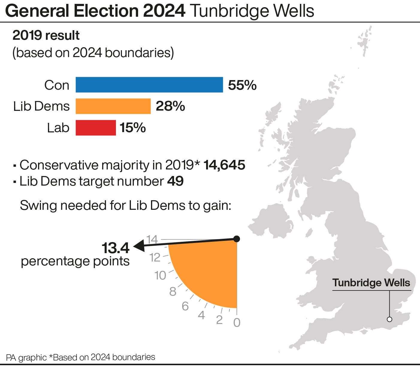 A profile of the constituency of Tunbridge Wells (PA Graphics)