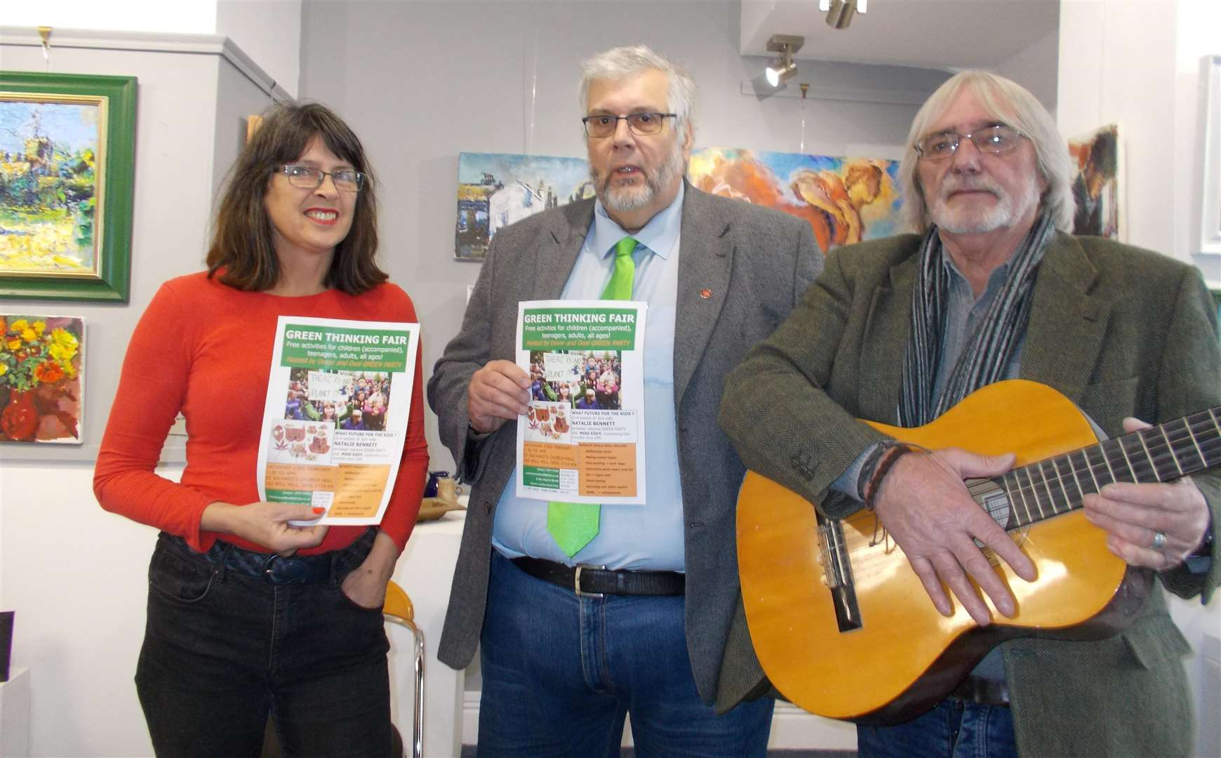 Cllr Mike Eddy, Penny Bearman and her husband Gerry Bearman of the Seaward Band. Picture: Dover and Deal Green Party