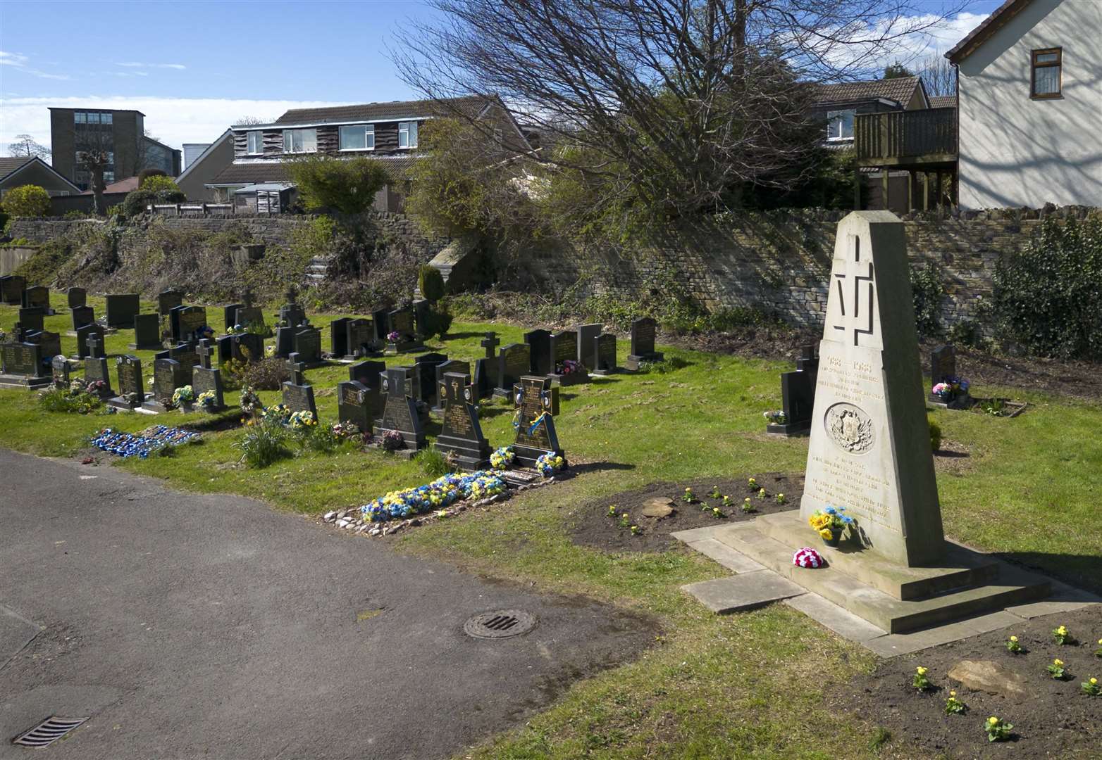 The Ukrainian Community Memorial in North Bierley municipal cemetery in Bradford (Alun Bull/Historic England/PA)