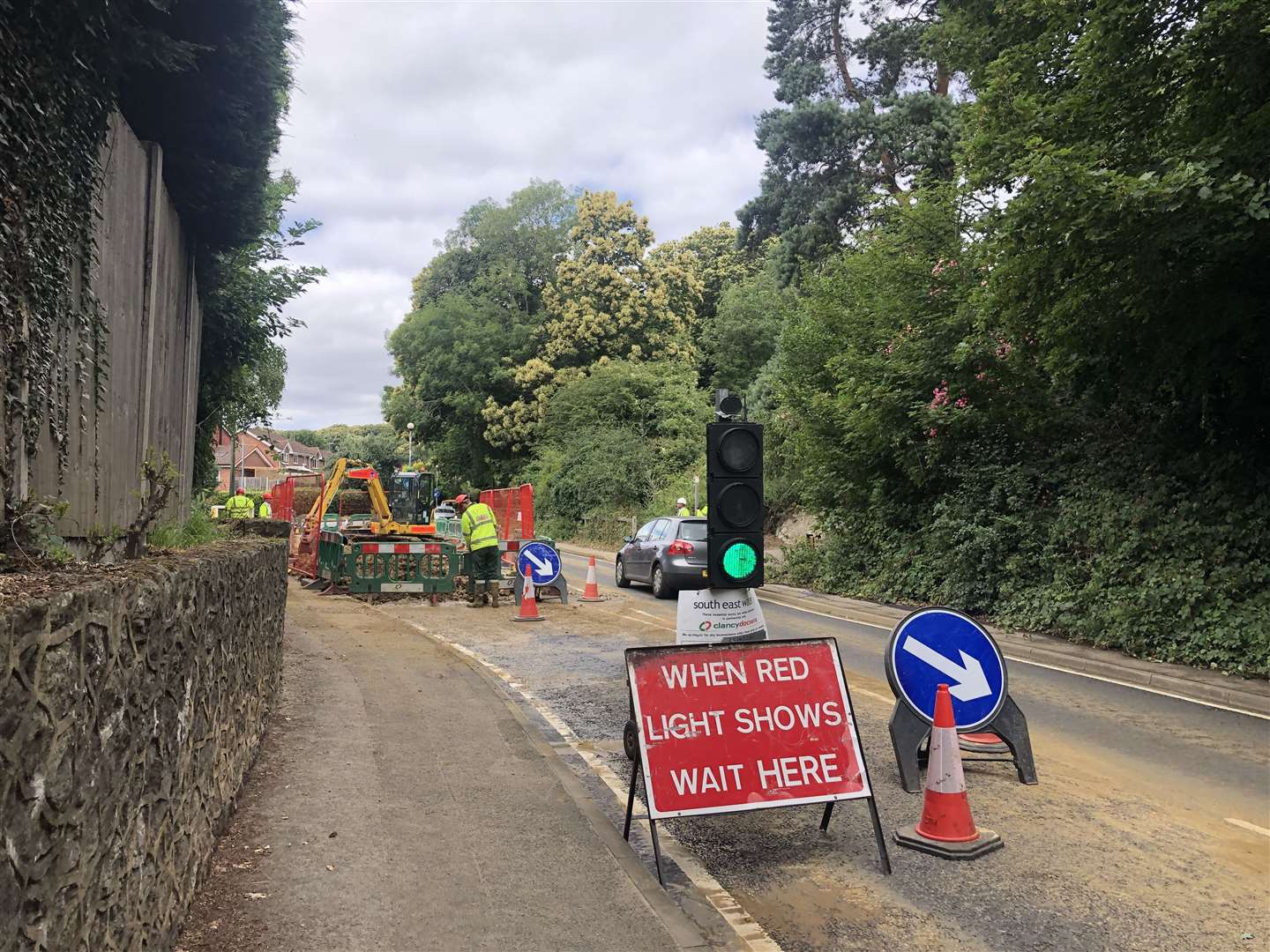 Work is ongoing to fix a burst water main in Ware Street, Bearsted (13829915)