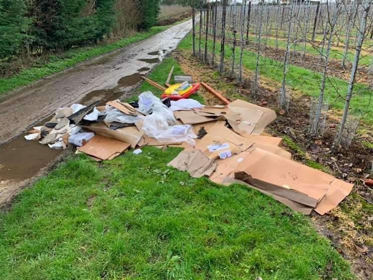 Flytipping in Spout Lane, near Horsmonden. Picture: Duncan Morris (31078106)