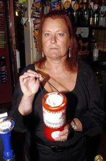 Landlady Wendy Head was victim to the charity tin conwoman