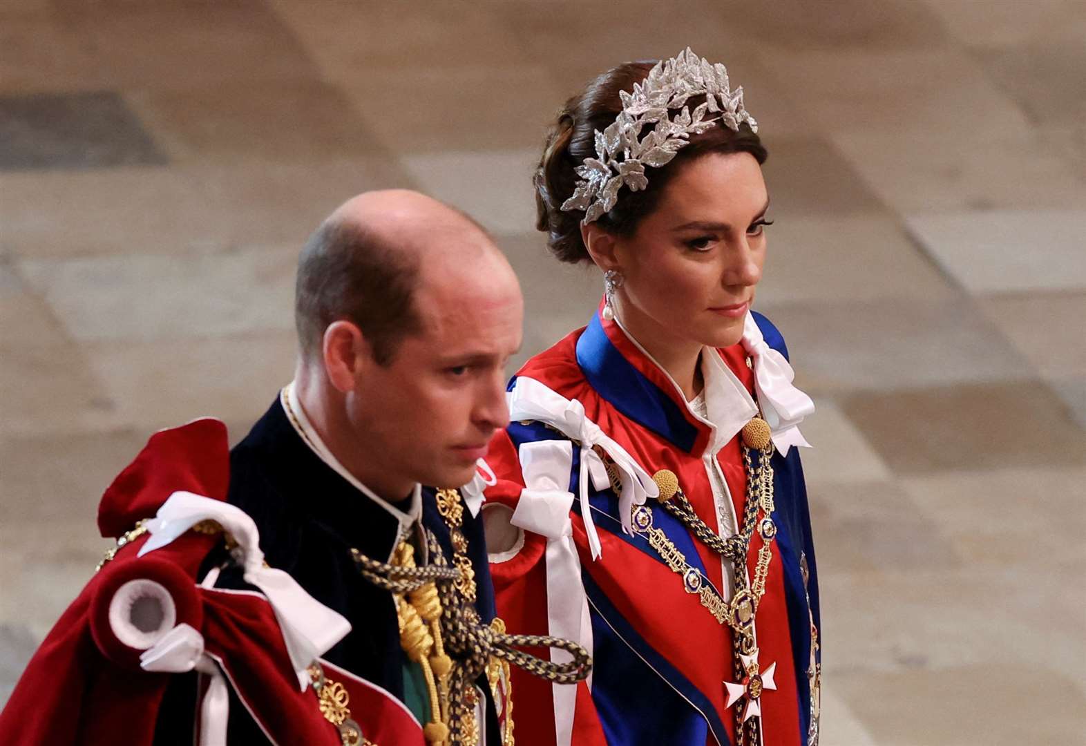 The Prince and Princess of Wales arriving at the coronation (Phil Noble/PA)