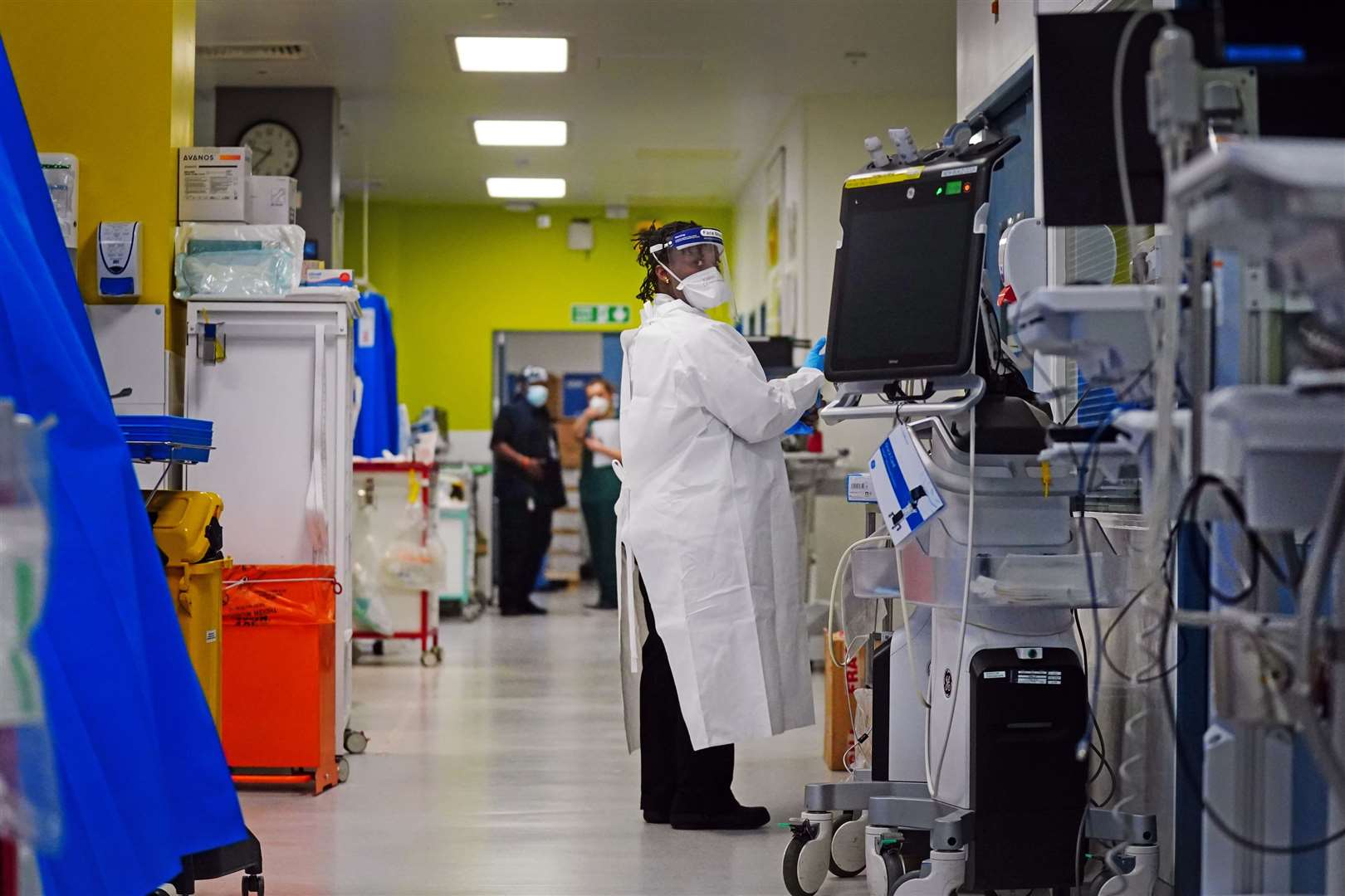 A medical staff member working in a critical care unit at King’s College Hospital (Victoria Jones/PA)