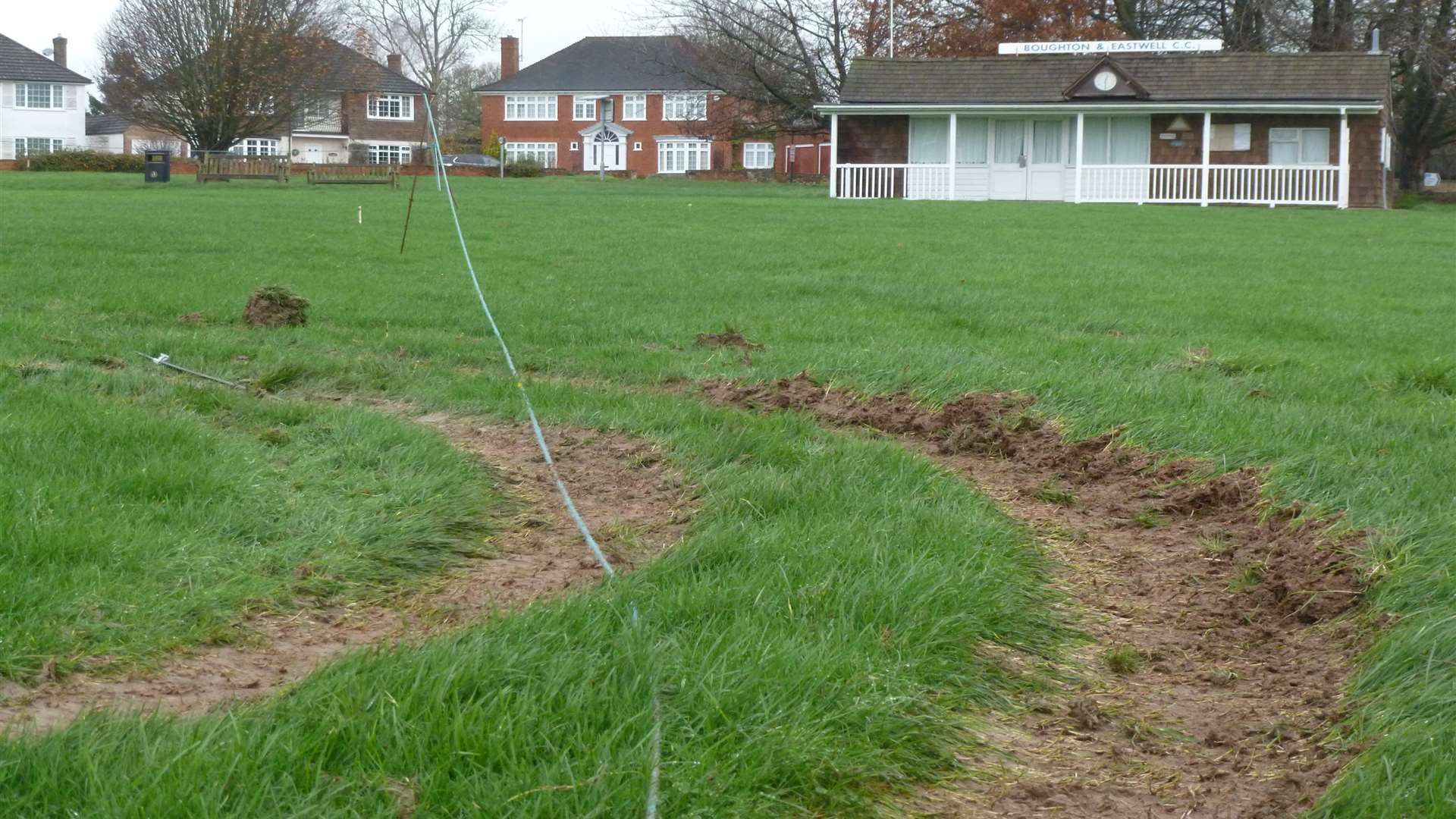 The joyriders drove over the rope protecting the cricket square