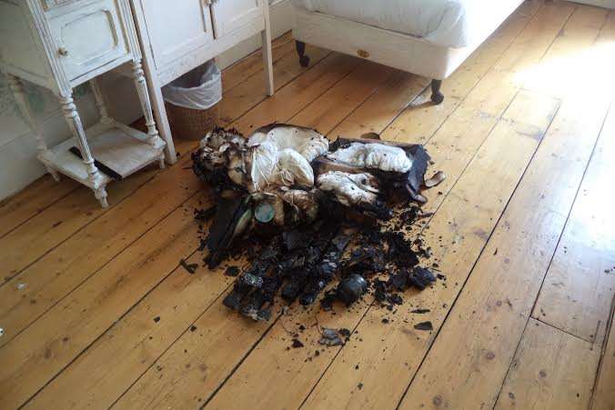 Burnt bed linen