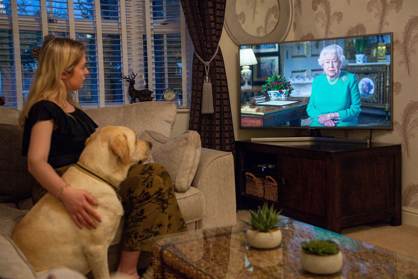 The Queen addressing the nation (Jacob King/PA)