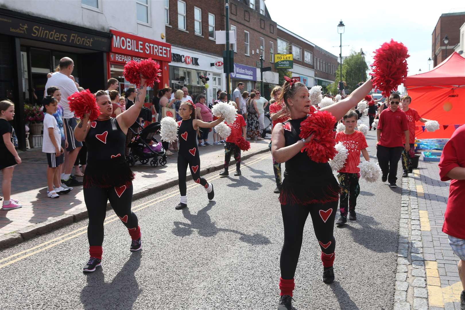 Twirlers perform during the carnival