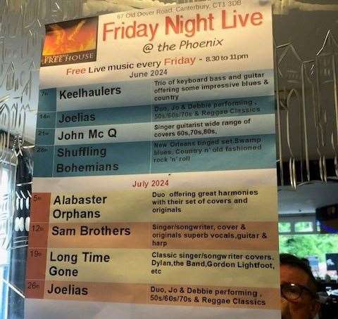 It’s great to see traditional pubs making a special effort to keep music live. The Phoenix regularly host acts on a Friday evening