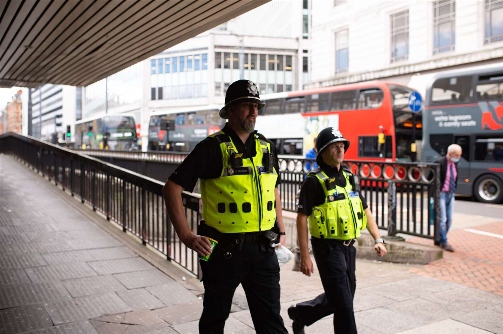 Police on patrol in Birmingham city centre (Jacob King/PA)