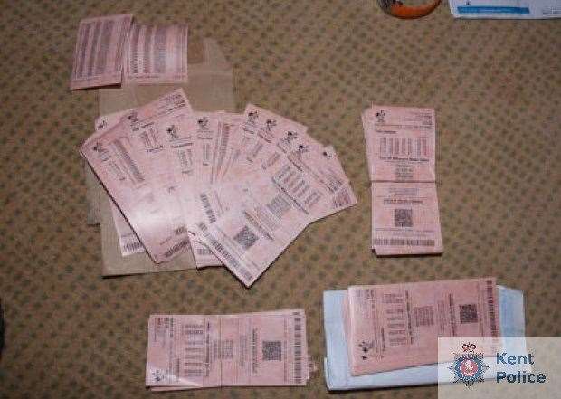 Five hundred lottery tickets were also found. Picture: Kent Police. (20510733)