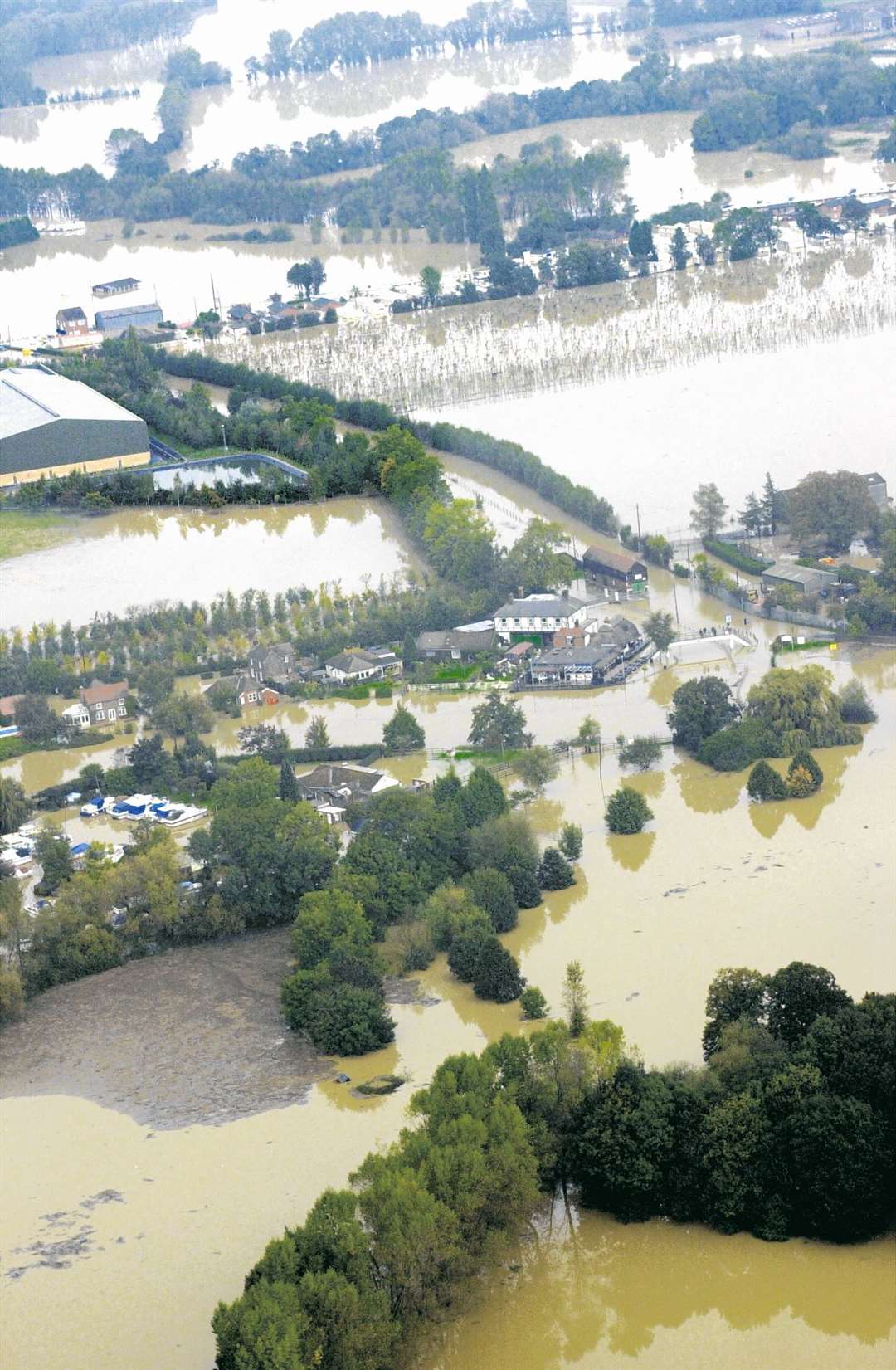 An aerial shot looking down to Yalding