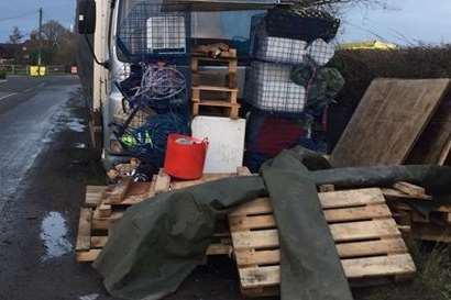 Fly-tipping at the junction of Church Road and Mile Oak Road, Paddock Wood. Picture: Catherine Freeman