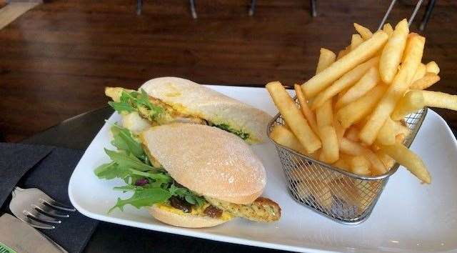 The ciabatta was served with a healthy portion of skinny fries