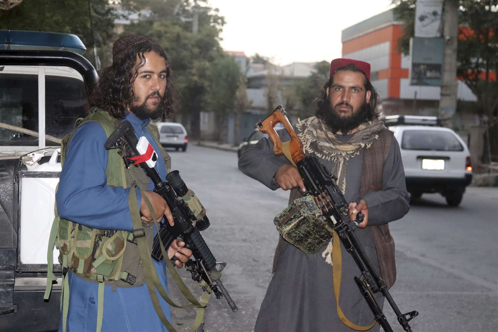 Taliban fighters patrol in Kabul, Afghanistan (Khwaja Tawfiq Sediqi/AP)