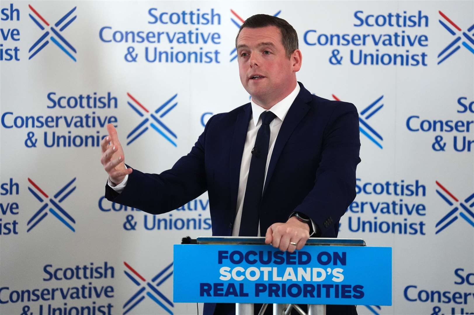 Douglas Ross announced he will step down as Scottish Tory leader amid criticism over his decision to stand for re-election to Westminster (PA)