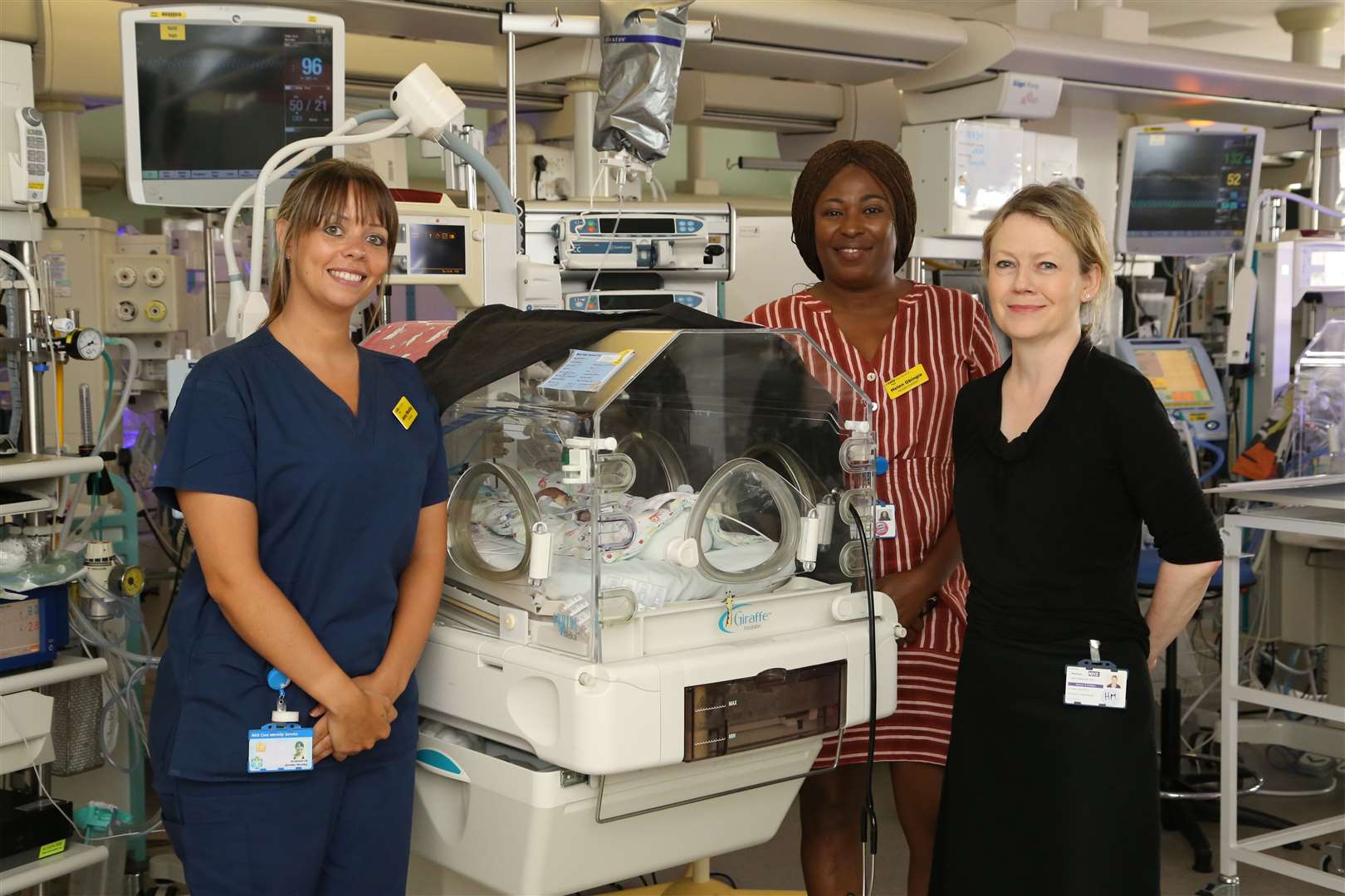 Medical team at Medway Maritime Hospital. From left: lead midwife Jenny Woolley and neonatal consultants Helen Gbingie and Helen McElroy.
