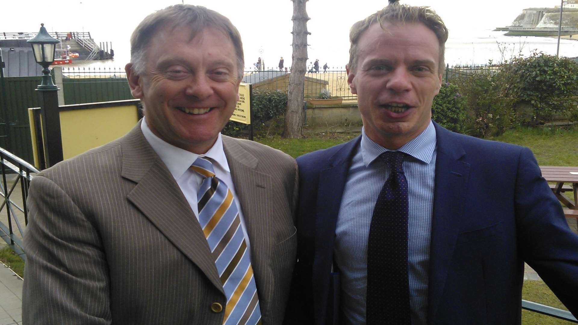Russ Timpson (left) and Stephen Gilbert MP (right) at The Pavilion in Broadstairs.