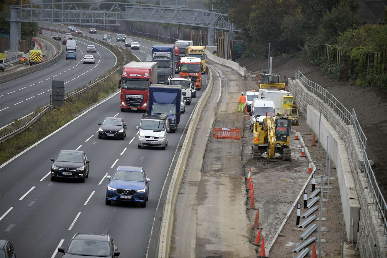 M20 between junction 4 and junction 5 where a section of Smart Motorway has been introduced. Picture: Barry Goodwin