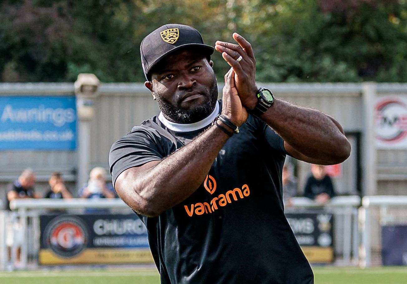 Maidstone manager George Elokobi. Picture: Helen Cooper